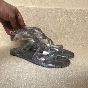 Jimmy Choo Lance Jelly Sandal Silver Sz 36 / 6